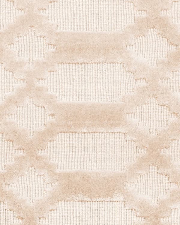 Matto beige viskoosi 140 x 200 cm geometrinen kuvio käsintehty kudottu suorakulmio moderni tyyli