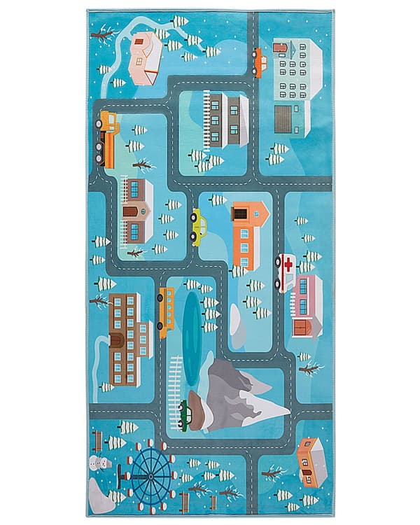 Lasten matto kaupunkiprintti 80 x 150 cm leikkimatto liikennematto