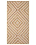 Miniatyrbild 4 av 6: Matta Beige Bomull Jute Geometriskt Mönster 80 x 150 cm Rustik Boho