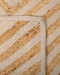 Miniatyrbild 5 av 6: Matta Beige Bomull Jute Geometriskt Mönster 80 x 150 cm Rustik Boho