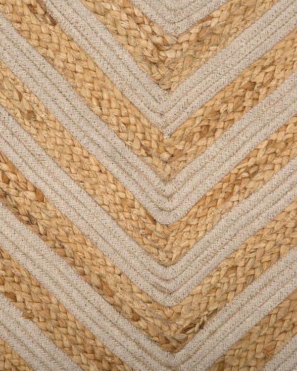 Matta Beige Bomull Jute Geometriskt Mönster 80 x 150 cm Rustik Boho