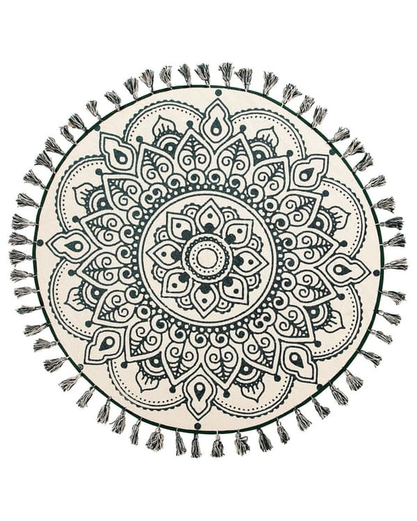 Matta Creme Bomull Rund Orientalisk Vardagsrum 120 cm