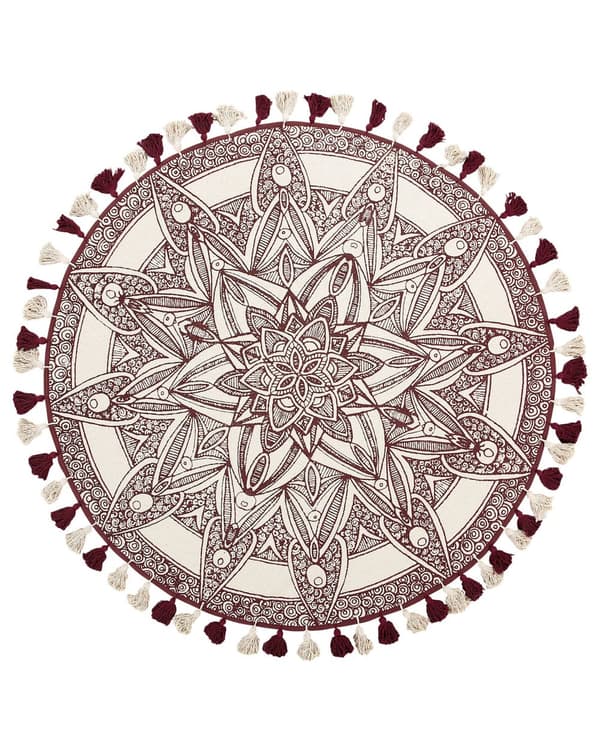 Matta Creme Bomull Rund Orientalisk Vardagsrum 120 cm
