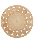 Miniatyrbild 5 av 8: Matta Beige Jute Rund Lantlig Vardagsrum 120 cm