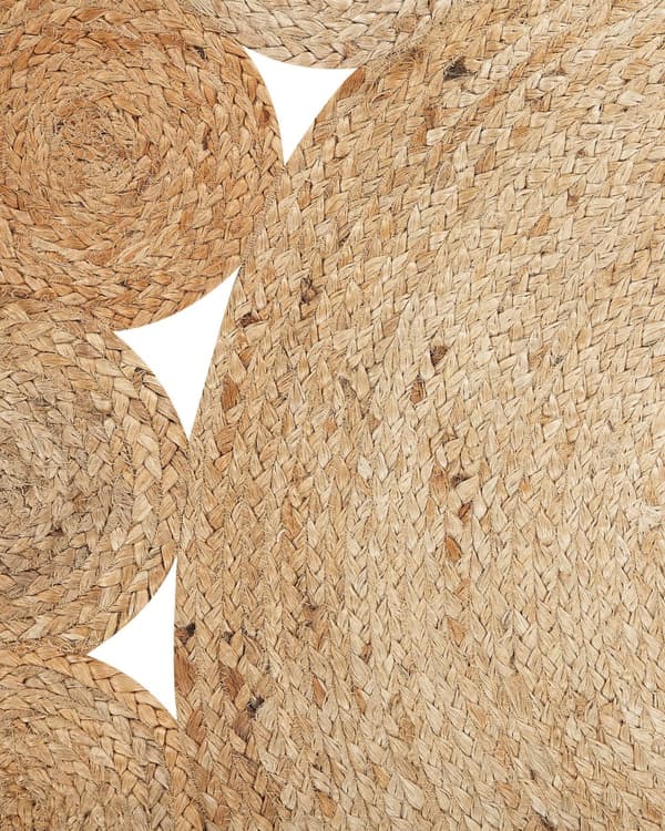 Matta Beige Jute Rund Lantlig Vardagsrum 120 cm