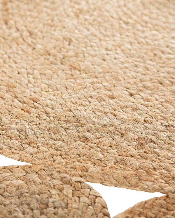 Matta Beige Jute Rund Lantlig Vardagsrum 120 cm