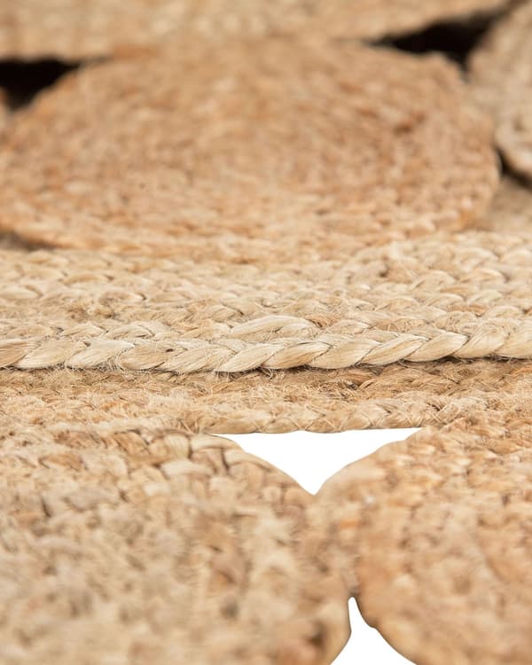 Matta Beige Jute Rund Lantlig Vardagsrum 120 cm