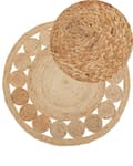 Miniatyrbild 1 av 8: Matta Beige Jute Rund Lantlig Vardagsrum 120 cm