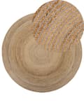 Miniatyrbild 1 av 7: Matta Beige Rund 140 cm Boho Rustik Lantlig Bondgård Spiral Flätad Jute Badrum Vardagsrum Kök Matsal