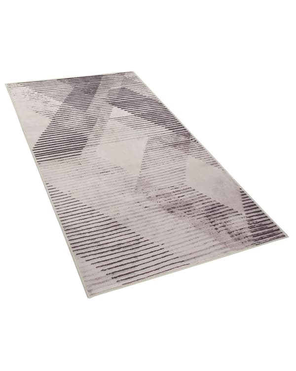 Matto vaaleanpunainen polyesteri 80 x 150 cm geometrinen kuvio liukumaton lyhyt nukka moderni tyyli