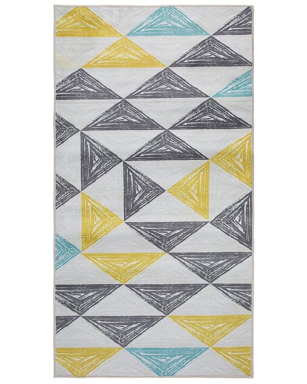 Matto monivärinen polyesteri 80 x 150 cm geometrinen kuvio lyhyt nukka suorakulmio skandinaavinen tyyli
