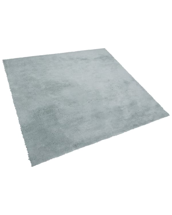 Gulvtæppe Grøn Polyester og Bomuld 200 x 200 cm Stor Blød Fluffy Shaggy Uldtæppe til Gulv Entré Stue Sofabord Spisebord Moderne Pigeværelse