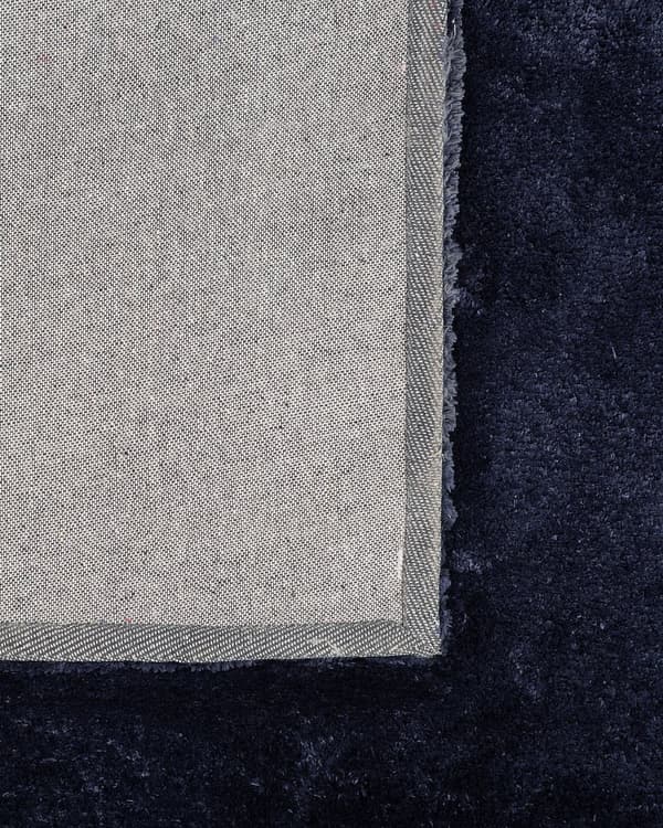 Gulvtæppe Mørkeblå Polyester og Bomuld 80 x 150 cm Dekorativ Blød Fluffy Shaggy Uld Tæppe til Gulv Entré Indendørs Moderne Pigeværelse Stue