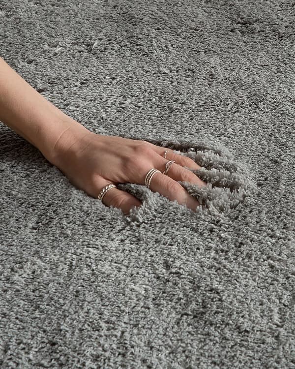 Gulvtæppe Lysegrå Polyester og Bomuld 200 x 300 cm Kæmpe Blød Fluffy Shaggy Uldtæppe Gulv Entré Stue Sofabord Spisebord Moderne Pigeværelse