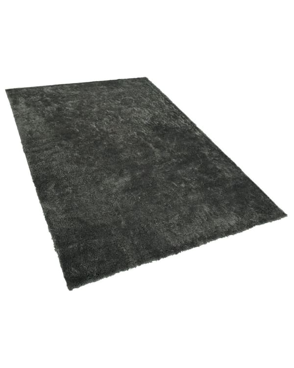 Gulvtæppe Mørkegrå Polyester og Bomuld 200 x 300 cm Stor Blød Fluffy Shaggy Uldtæppe Gulv Entré Stue Sofabord Spisebord Moderne Pigeværelse