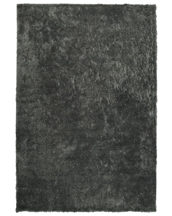 Gulvtæppe Mørkegrå Polyester og Bomuld 200 x 300 cm Stor Blød Fluffy Shaggy Uldtæppe Gulv Entré Stue Sofabord Spisebord Moderne Pigeværelse