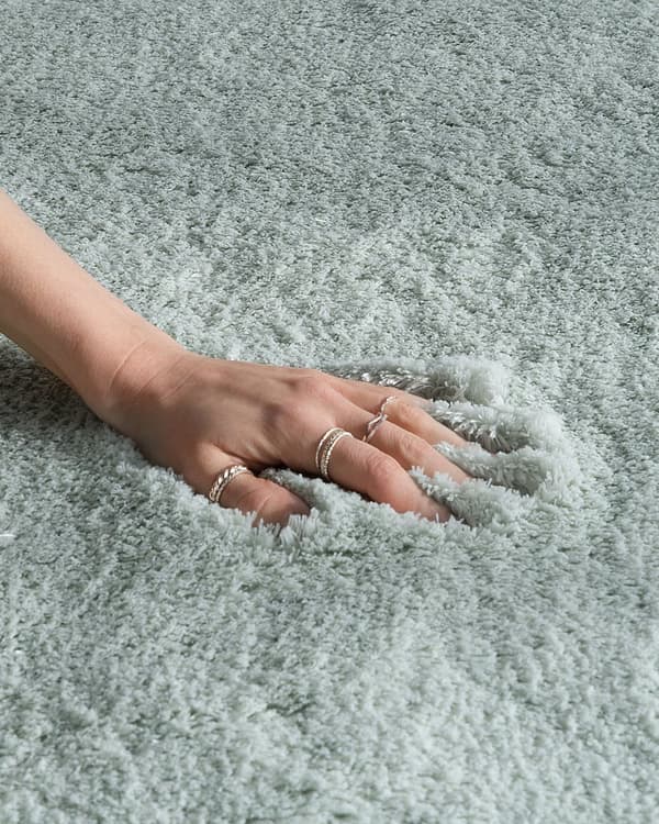 Gulvtæppe Grøn Polyester og Bomuld 80 x 150 cm Dekorativ Blød Fluffy Shaggy Uld Tæppe til Gulv Entré Indendørs Moderne Pigeværelse Stue