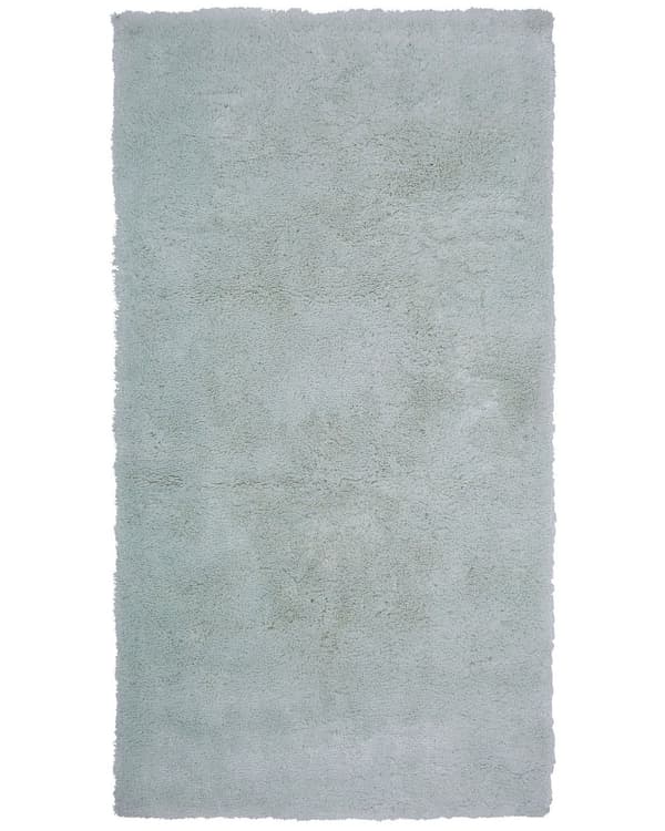 Gulvtæppe Grøn Polyester og Bomuld 80 x 150 cm Dekorativ Blød Fluffy Shaggy Uld Tæppe til Gulv Entré Indendørs Moderne Pigeværelse Stue