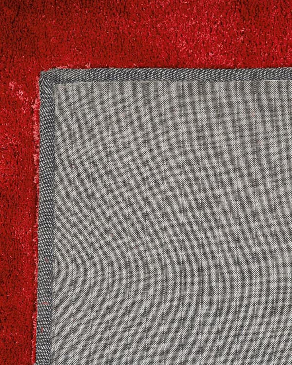 Gulvtæppe Rød Polyester og Bomuld 200 x 200 cm Stor Blød Fluffy Shaggy Uldtæppe til Gulv Entré Stue Sofabord Spisebord Moderne Pigeværelse