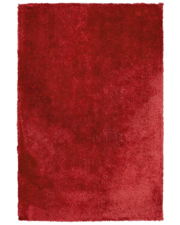 Gulvtæppe Rød Polyester og Bomuld 200 x 300 cm Stor Blød Fluffy Shaggy Uldtæppe til Gulv Entré Stue Sofabord Spisebord Moderne Pigeværelse