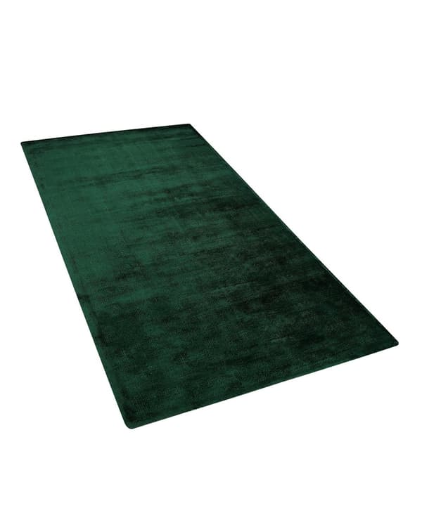 Matto tummanvihreä viskoosi 80 x 150 cm käsintehty suorakulmio moderni industriaalinen tyyli