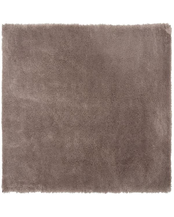 Matto vaaleanruskea polyesteri 200 x 200 cm pörröinen tuftattu pitkä nukka neliö moderni tyyli