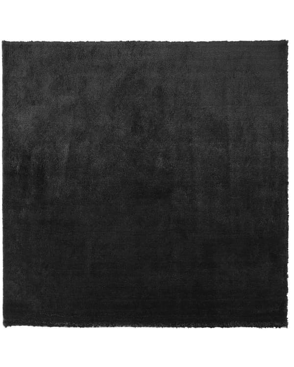 Matto musta polyesteri 200 x 200 cm pörröinen tuftattu pitkä nukka neliö moderni tyyli