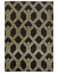 Miniatyrbild 1 av 6: Matta Svart med Geometriskt Mönster i Guld Viskos med Bomull 160 x 230 cm Modern Glamstil Vardagsrum Sovrum