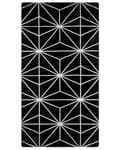Miniatyrbild 1 av 6: Matta Svart med Silver Geometriskt Mönster Viskos med Bomull 80 x 150 cm Handvävd Modern Glam Stil Vardagsrum Sovrum
