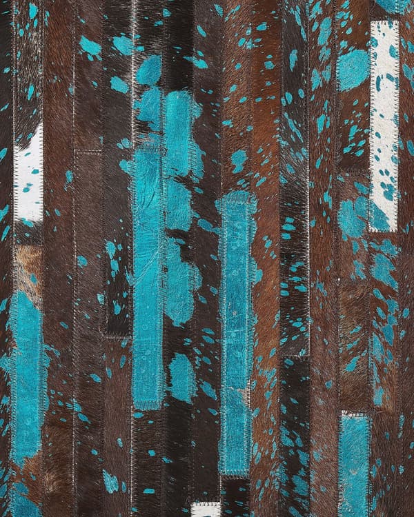 Matto ruskea sininen 160 x 230 cm nahka