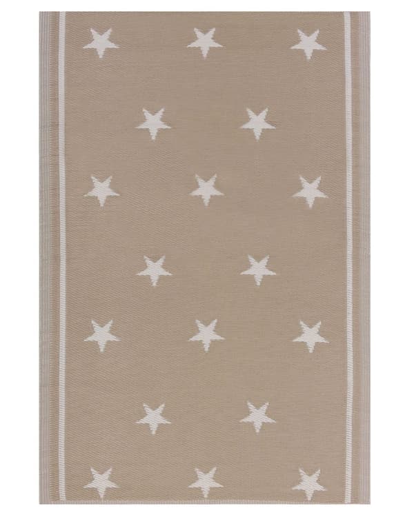 Inomhus Utomhus Matta 120 x 180 cm i Beige Färg av Syntetiskt Material Miljövänlig i Modern Stil