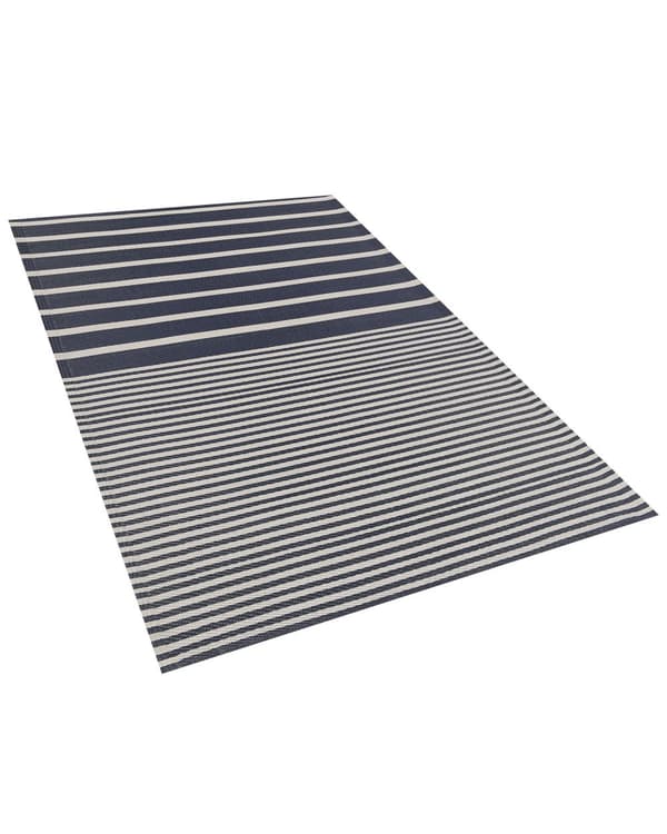 Inomhus Utomhus Matta 120 x 180 cm i Blå Färg av Syntetiskt Material med Geometriskt Mönster Miljövänlig i Minimalistisk Stil