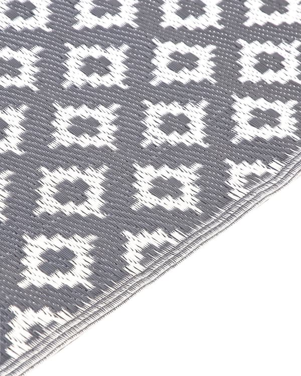 Inomhus Utomhus Matta 120 x 180 cm av Syntetiskt Material med Geometriskt Mönster i Grå Färg