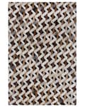 Pikkukuva 5 / 7: Matto ruskea harmaa nahka 160 x 230 cm suorakulmio geometrinen kuvio moderni tyyli