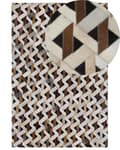 Pikkukuva 1 / 7: Matto ruskea harmaa nahka 160 x 230 cm suorakulmio geometrinen kuvio moderni tyyli