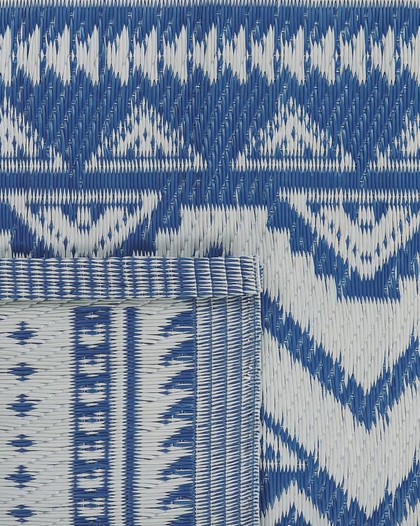 Ulkomatto sininen synteettinen 120 x 180 cm ympäristöystävällinen skandinaavi moderni minimalistinen