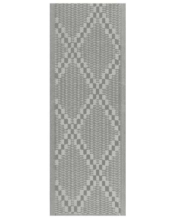 Ulkomatto harmaa 60 x 105 cm geometrinen kuvio patio terassi sisäkäyttö olohuone
