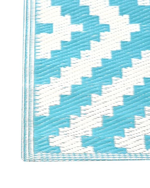 Ulkomatto sininen 120 x 180 cm terassi patio parveke geometrinen kuviollinen ympäristöystävällinen moderni tyyli