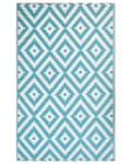 Pikkukuva 1 / 6: Ulkomatto sininen 120 x 180 cm terassi patio parveke geometrinen kuviollinen ympäristöystävällinen moderni tyyli