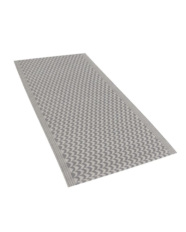 Ulkomatto harmaa synteettinen suorakulmio 60 x 90 cm kuvioitu parveke kalusteet