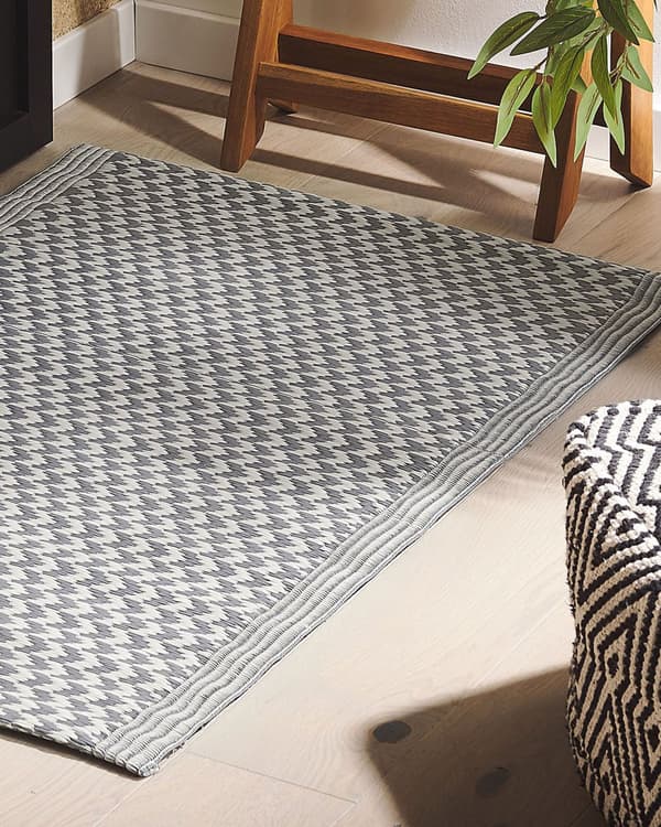 Ulkomatto harmaa synteettinen suorakulmio 60 x 90 cm kuvioitu parveke kalusteet