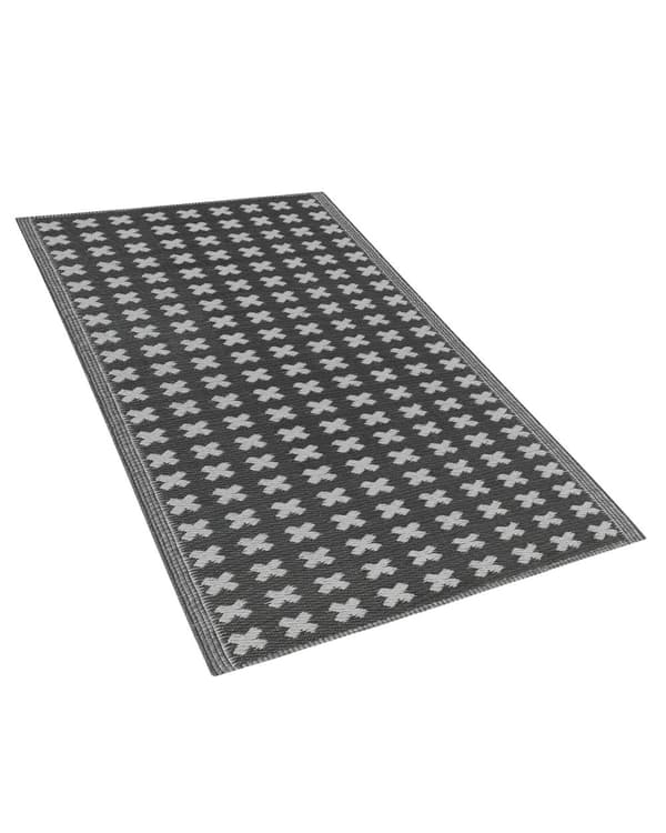 Ulkomatto musta synteettinen 90 x 180 cm ympäristöystävällinen moderni minimalistinen tyyli