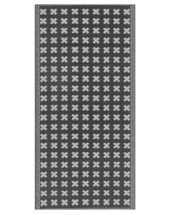 Ulkomatto musta synteettinen 90 x 180 cm ympäristöystävällinen moderni minimalistinen tyyli