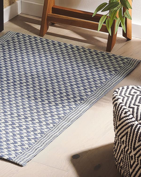 Ulkomatto laivastonsininen synteettinen suorakulmio 60 x 90 cm kuvioitu parveke kalusteet