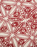 Pikkukuva 5 / 6: Matto kermanvalkoinen punainen puuvilla ⌀ 120 cm käsintehty hapsut itämainen kuvio boho tyyli