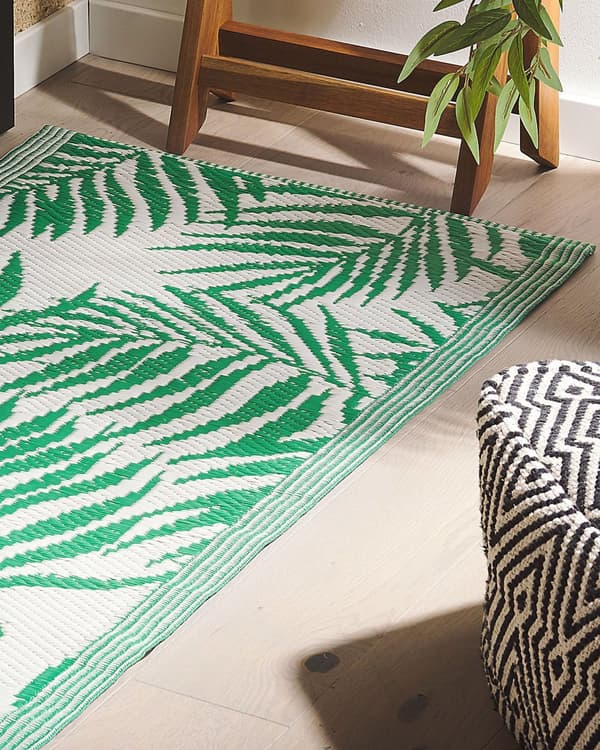 Modern Utomhusmatta 60 x 105 cm Syntetisk med Palmbladmönster Grön till Balkong