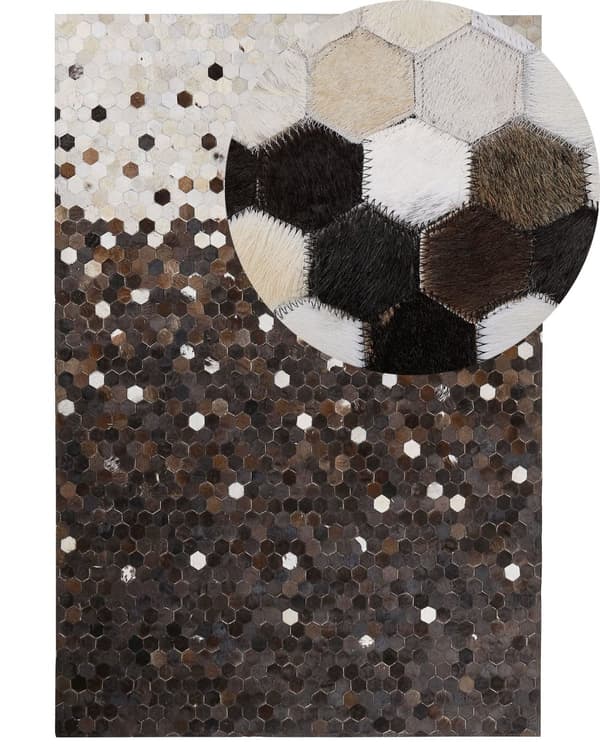 Skinnmatta Brun med Beige 160 x 230 cm Rustik Patchwork