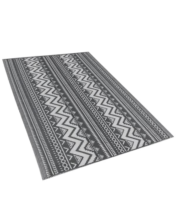 Utomhusmatta 120 x 180 cm Syntetisk i Svart Färg Miljövänlig i Skandinavisk och Minimalistisk Stil