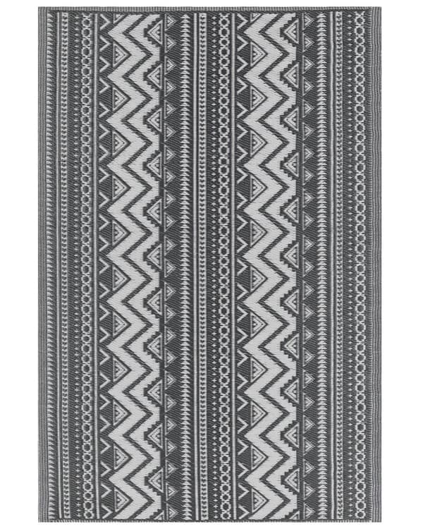 Utomhusmatta 120 x 180 cm Syntetisk i Svart Färg Miljövänlig i Skandinavisk och Minimalistisk Stil