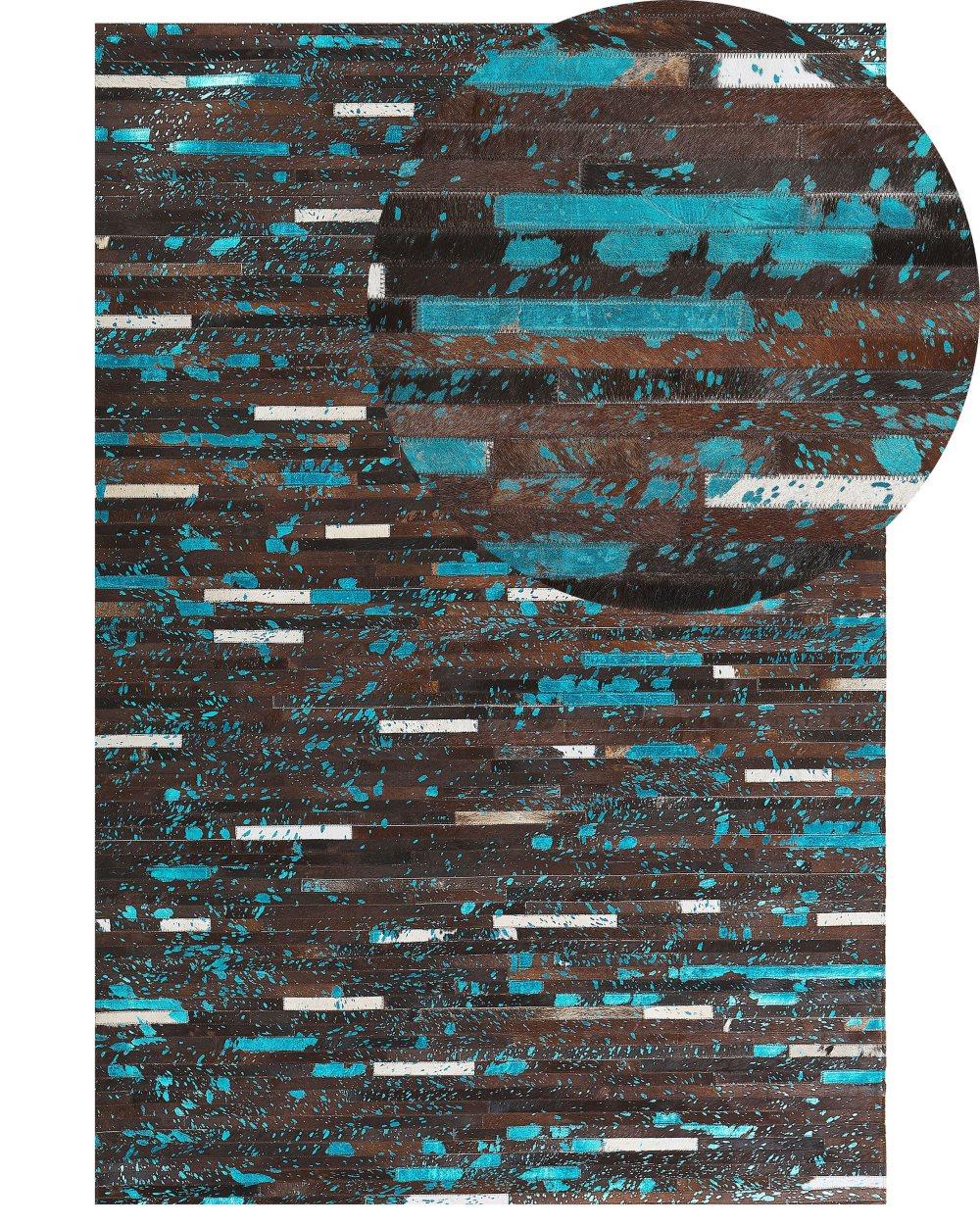Matta 160 x 230 cm brun/blå KISIR